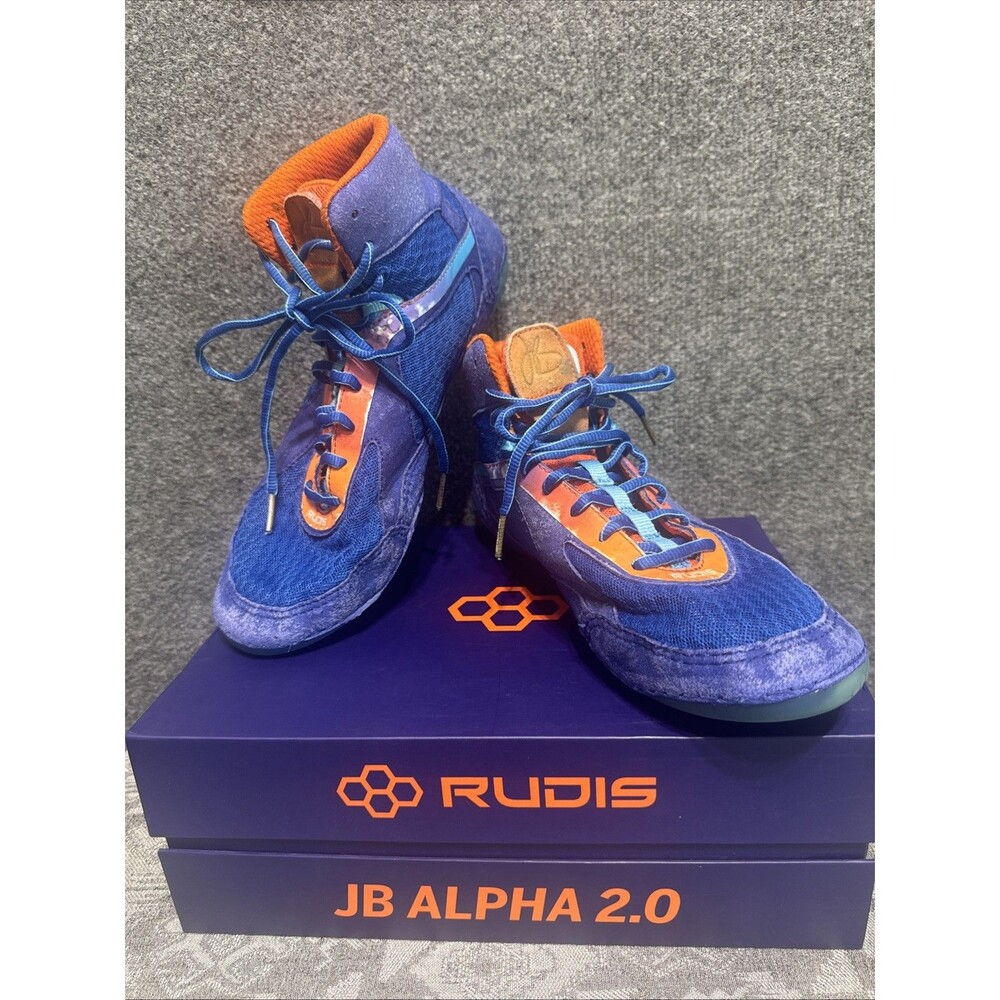 Rudis Jordan Burroughs Alpha 2.0 Mens Wrestling Shoes Navy Orange Mid Size 9